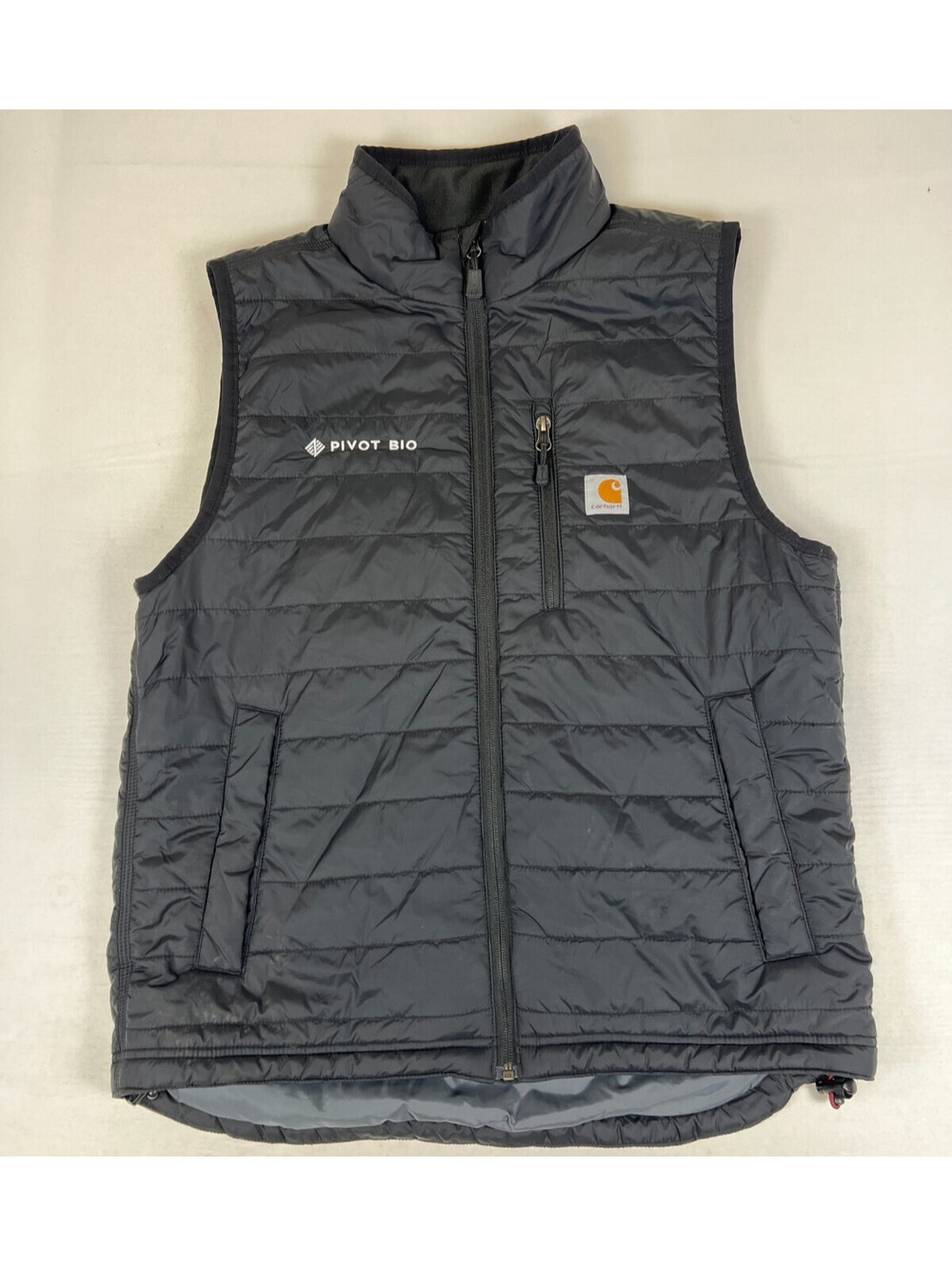 Carhartt Men M Black Rain Defender Vest Full Zip Pivot Bio Embroidered